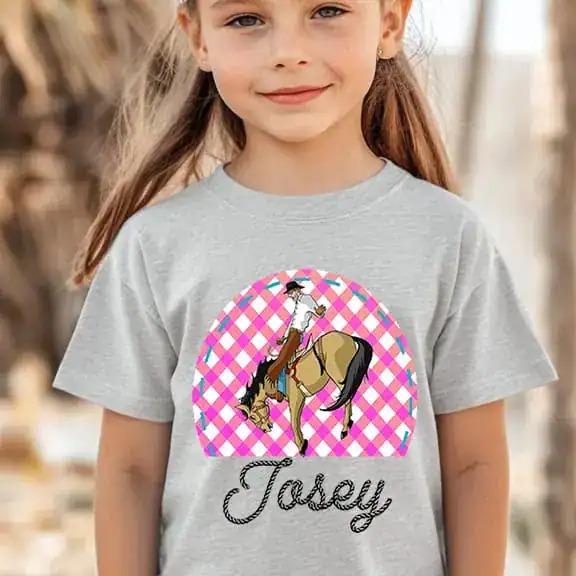 Bucking Horse - half 2 Gingham