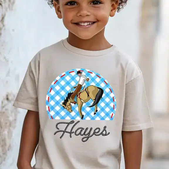 Bucking Horse - half Gingham