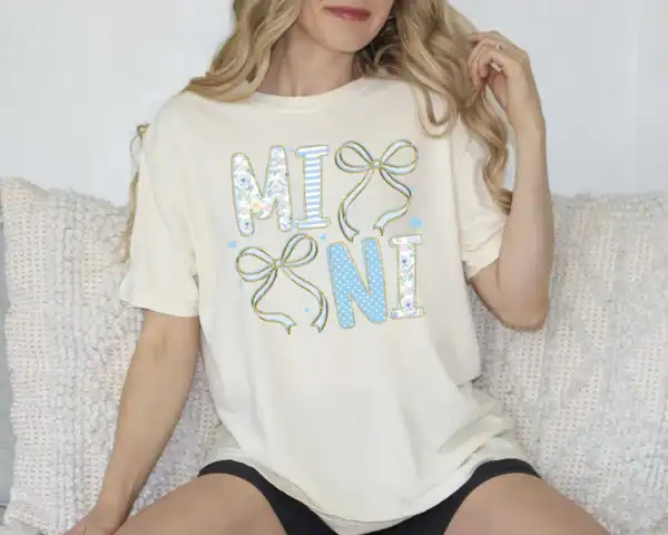 Grandmillenial Bow Blue Mini Ivory