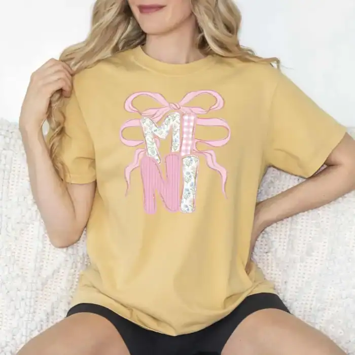 Grandmillenial Bow Pink Mini Mustard