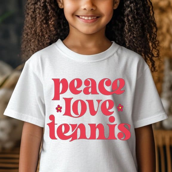Peace Love Tennis white