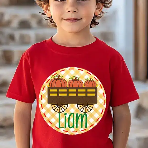 Pumpkin Wagon Gingham