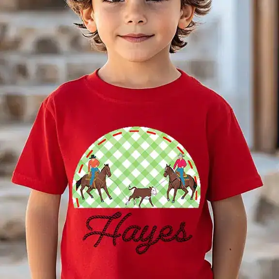 Team Roping - half Gingham