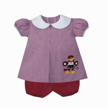 Garnet-Black Bloomer Set with Applique