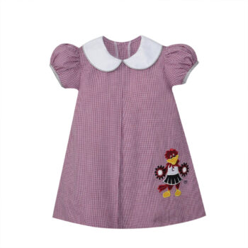 Garnet-Black Dress with Applique